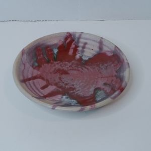 Hand Made & Signed Art 💗 Pottery Dish Brick Red